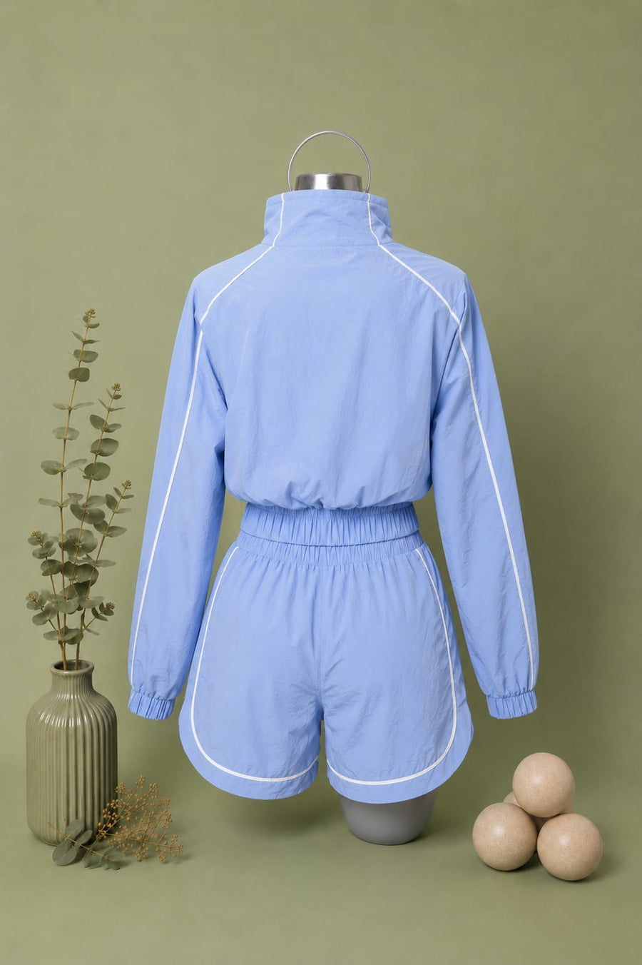 Set Rompevientos Luxury Fit Azul | Chamarra + Short Deportivo + 1 Calcetas de regalo